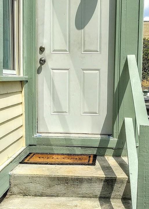 Entrance off patio.