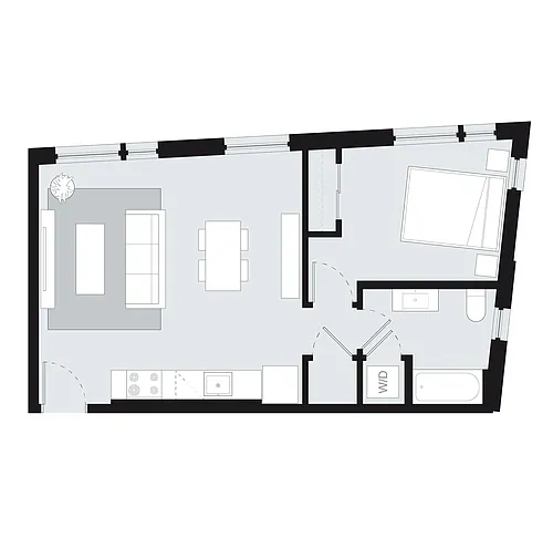 Floor plan One Bedroom Style F