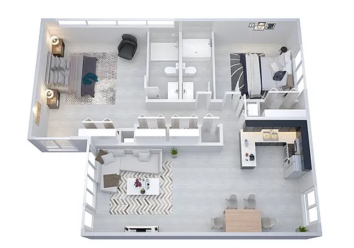 Floor plan Two Bedroom Two Bath Large