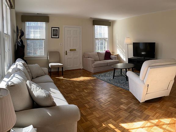 Lots of room for furnishings with a woods view.