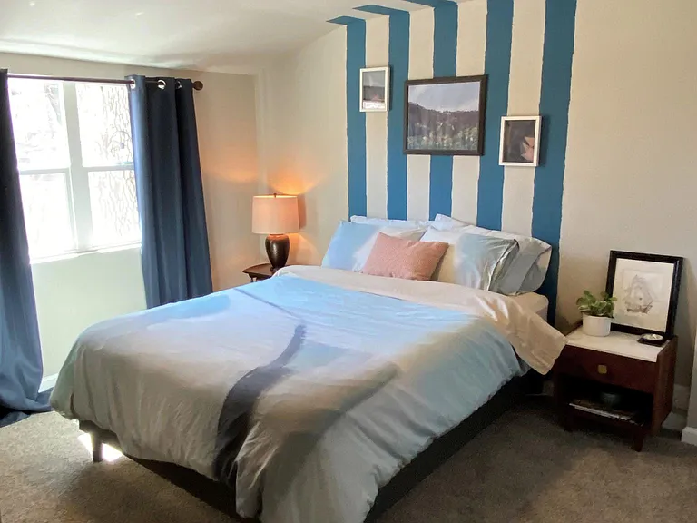Main floor master suite with large closet and connected full bathroom