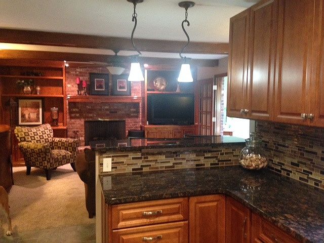 kitchen opens to hearth room