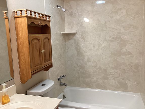 Bathroom, new marble around shower