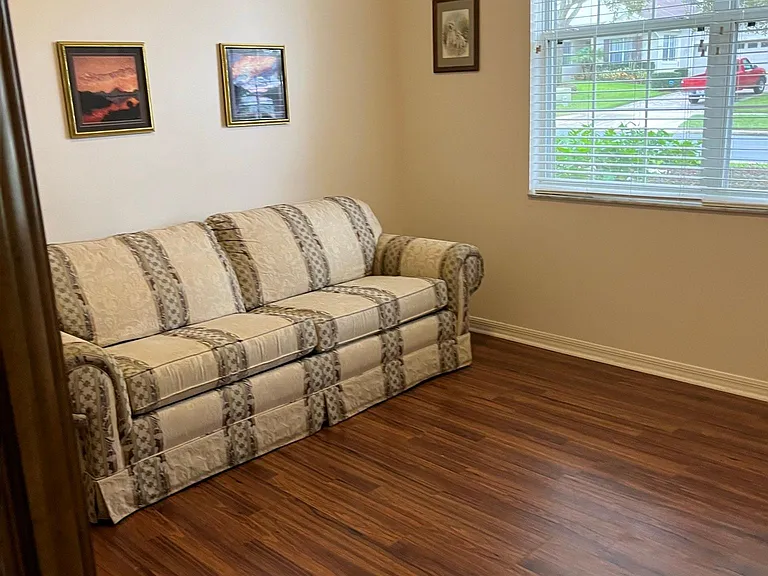 Front bedroom has a queen-size sofa bed with all the linens supplied.