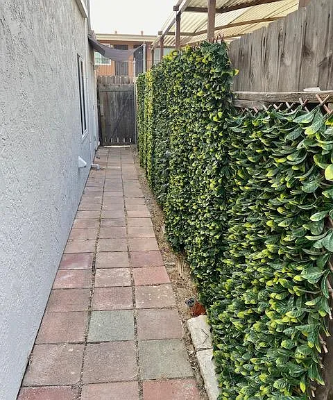 Side path to garage man door/laundry