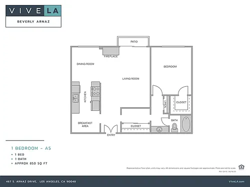 Floor plan 1 Bed / 1.0 Bath