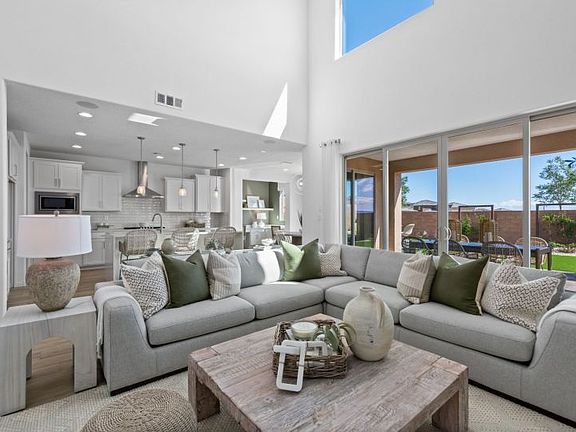 Spacious first floor with two-story ceilings in gathering room.