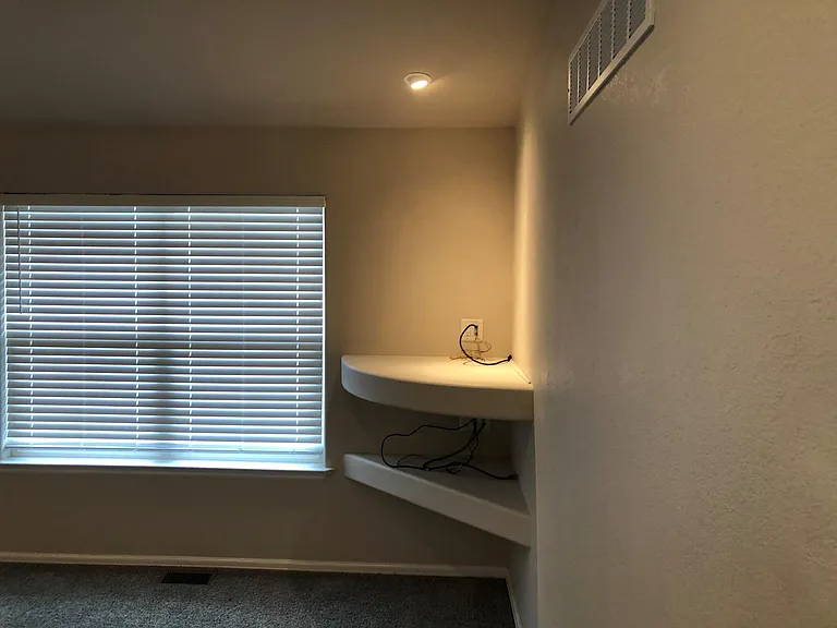 Built-in TV shelf