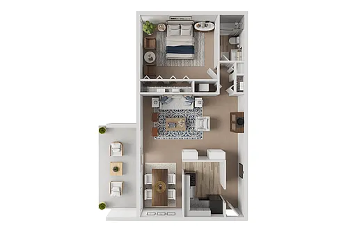 Floor plan 1 Bed - Garden