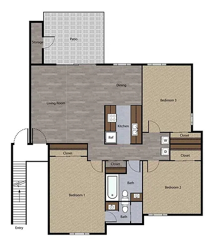 Floor plan Three Bedroom