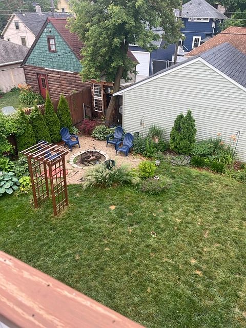 Backyard fire pit area