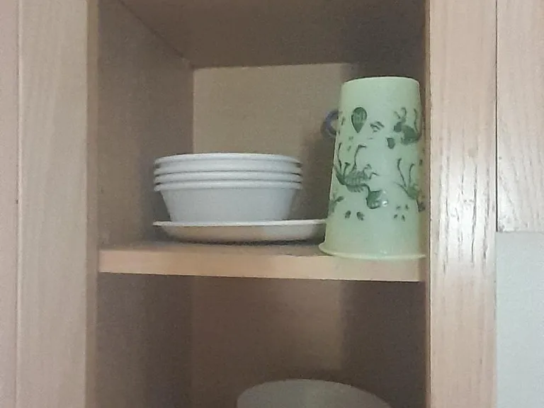 Glasses, plates, bowls.