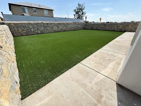 Artificial turf in the backyard