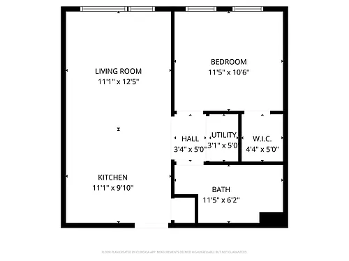 Floor plan 1 Bed and 1 Bath