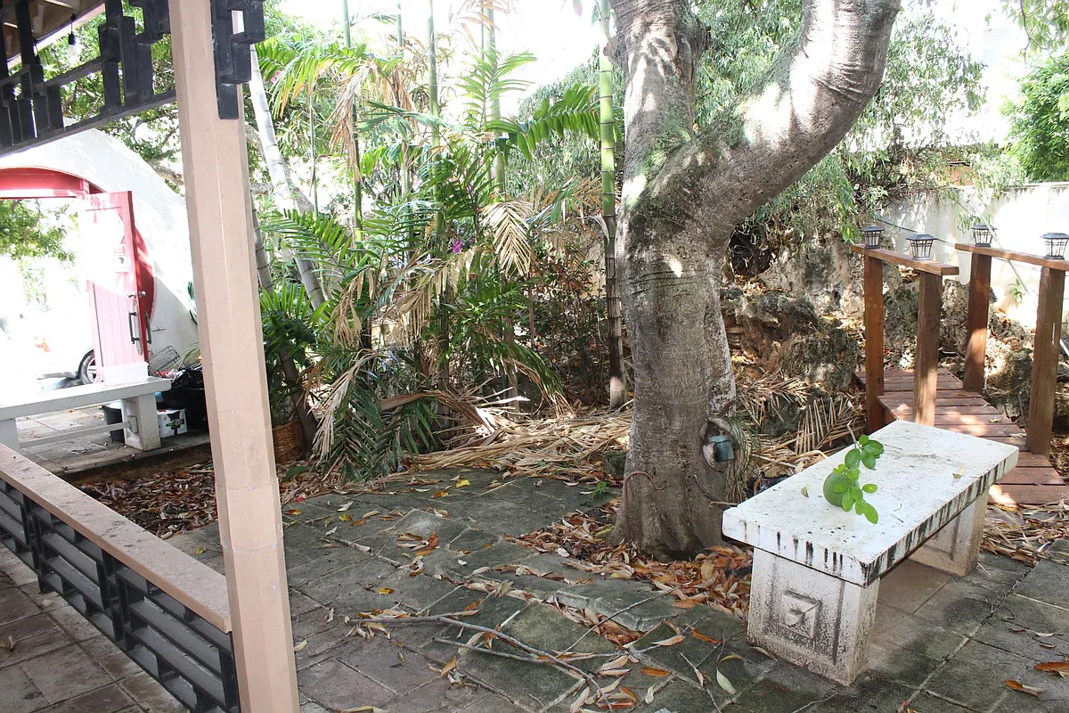 LITTLE GARDEN AT COURTYARD WITH SITTING AND LITTLE BRIDGE - 1150 Davenport St