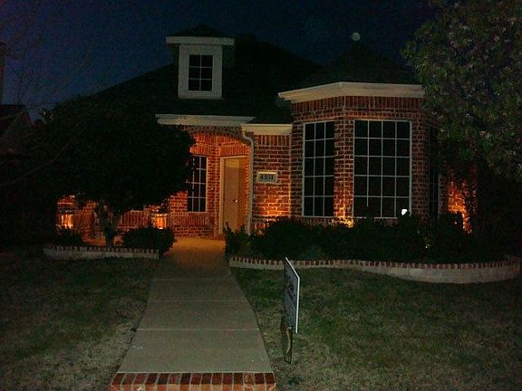 Front of home at night