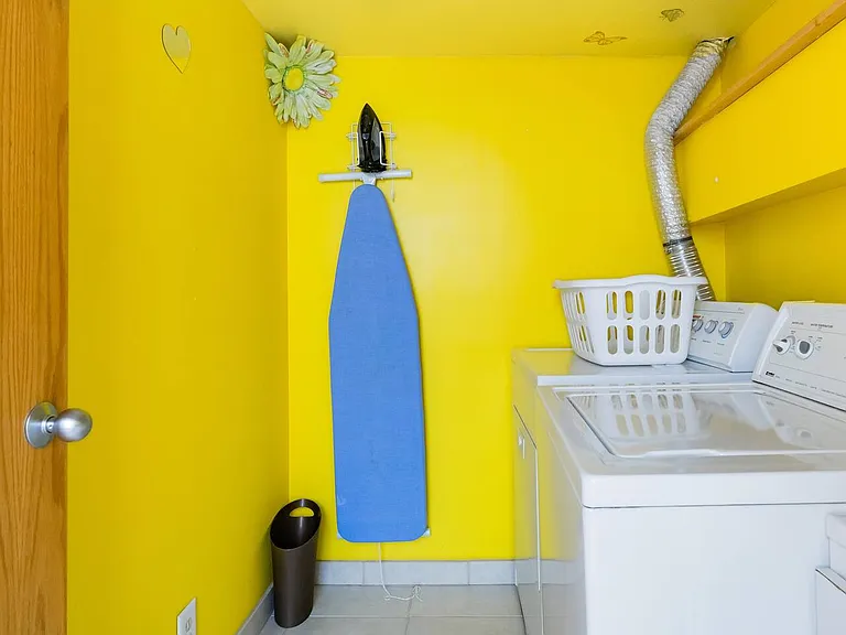 Laundry room located in basement