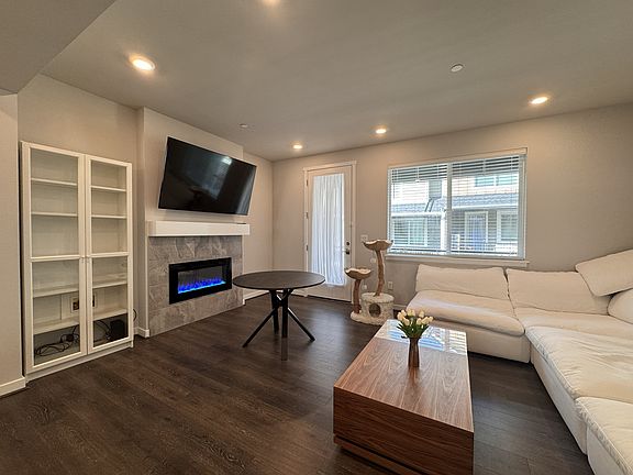 Family room with cozy fireplace