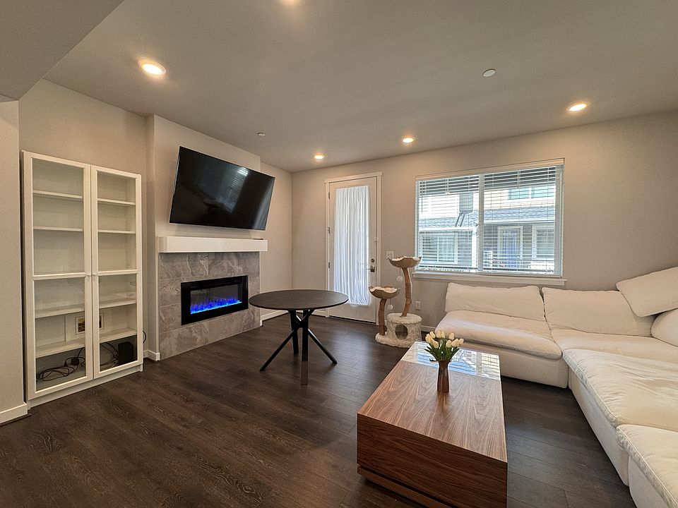 Family room with cozy fireplace