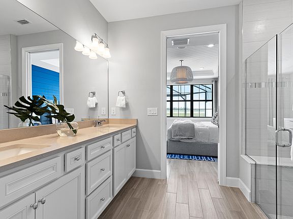 Owner s bathroom with double sink vanity