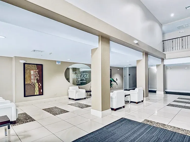 Condo entry sitting area.