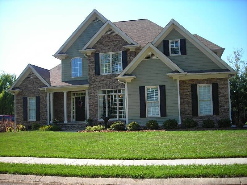 Beautiful Frank Betz design with stacked stone and Hardi-plank siding!