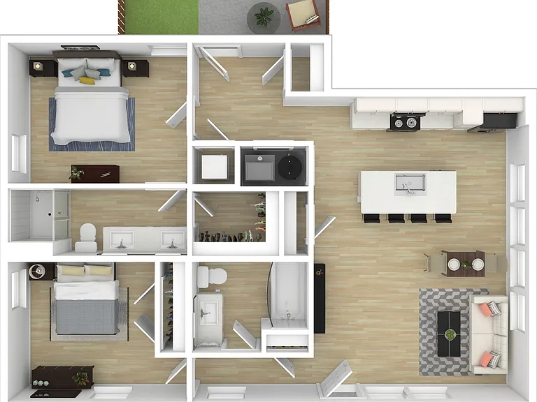 2 Bedroom Stacked Duplex - Ground 2 Bedroom Stacked Duplex - Ground
