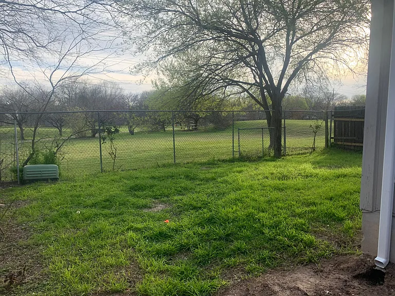 Backyard backing to greenbelt.