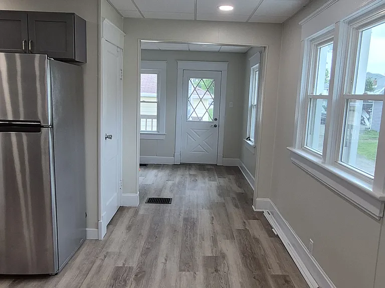 View from kitchen to laundry room and back door