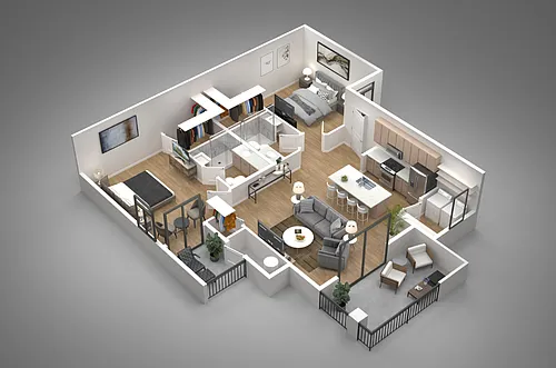 Floor plan 2 Bed/2 Bath