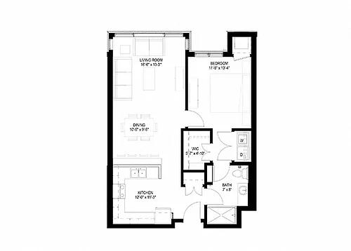 Floor plan One Bedroom - G