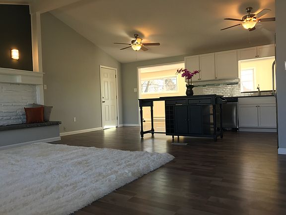 Living room into kitchen