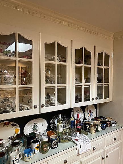 Kitchen with open cabinets