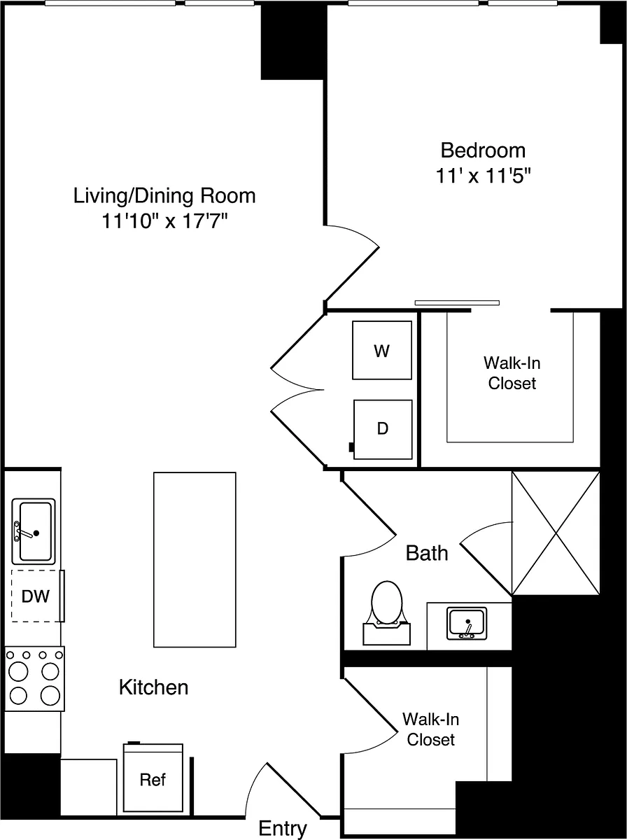Floor plan 1 Bedroom F
