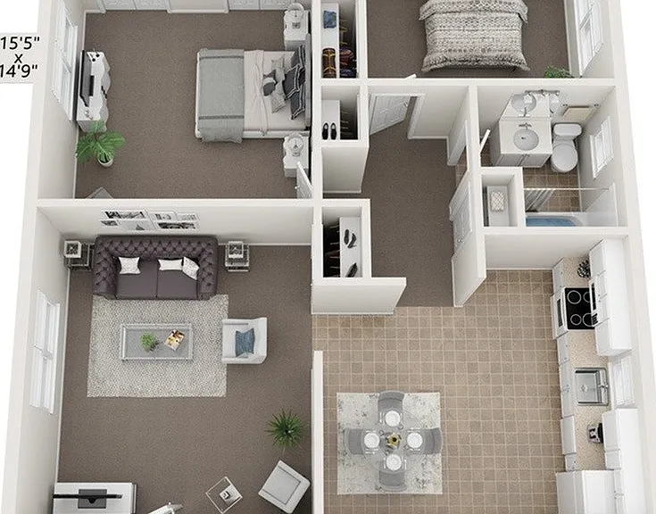 2 Bed 1 Bath Large 2 Bed 1 Bath Large