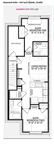 Floor plan 2 Bed 2 Bath Basement Suite