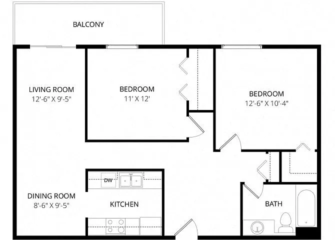 Floor plan Large two bedroom
