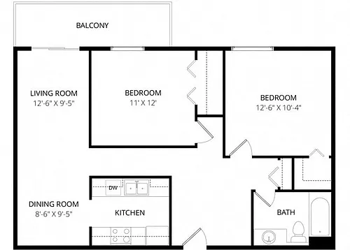 Floor plan Large two bedroom