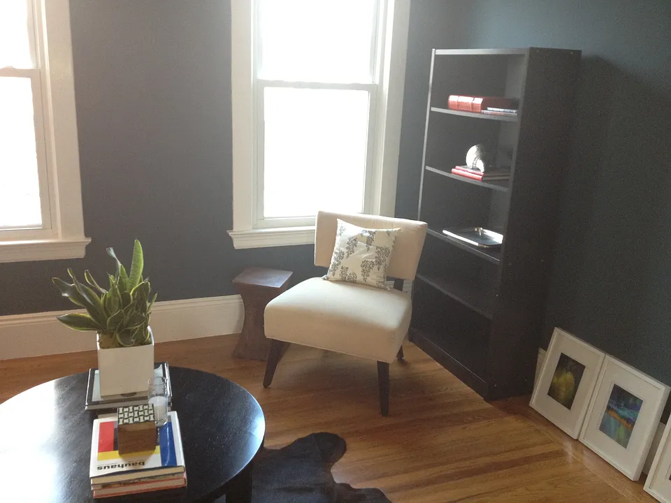Front Living Room. NOTE: The walls are currently white. This picture shows different furnishings