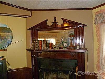 Mantle above wood burning fireplace.