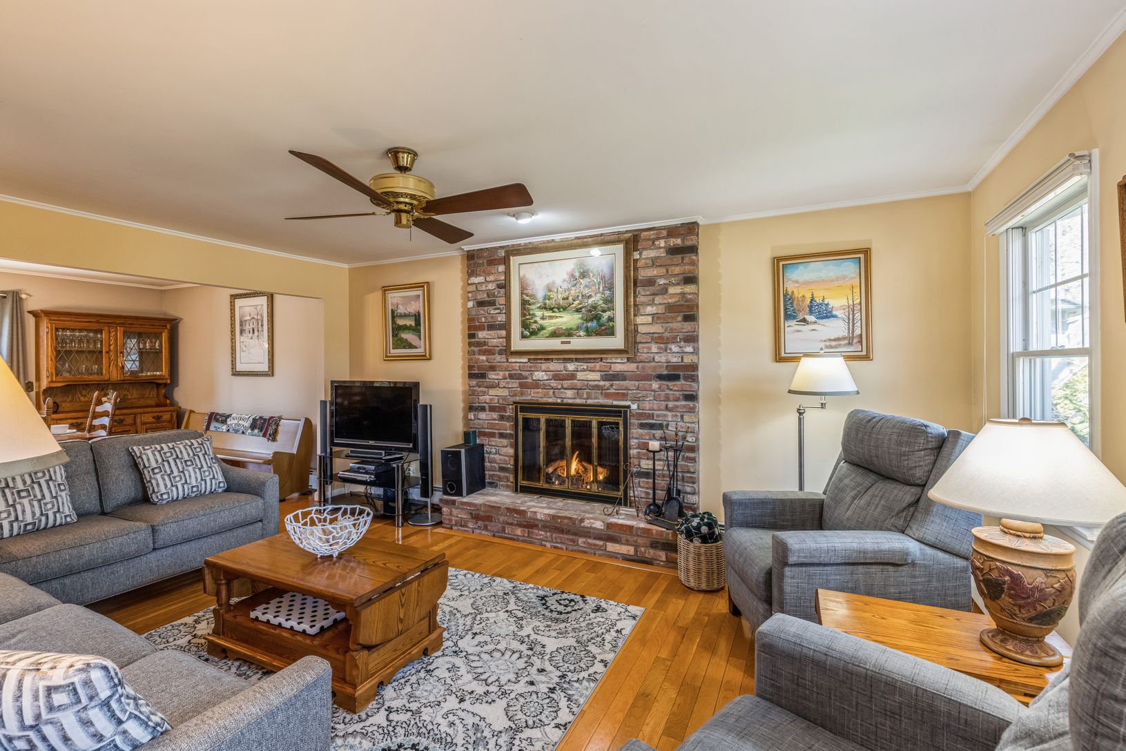  Living Room with propane gas fireplace