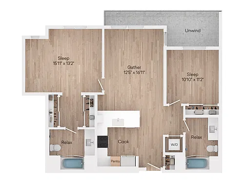Floor plan 2x2-1105