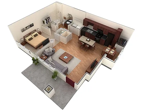 Floor plan A4 Alysheba - 1 Bedroom, 1 Bathroom