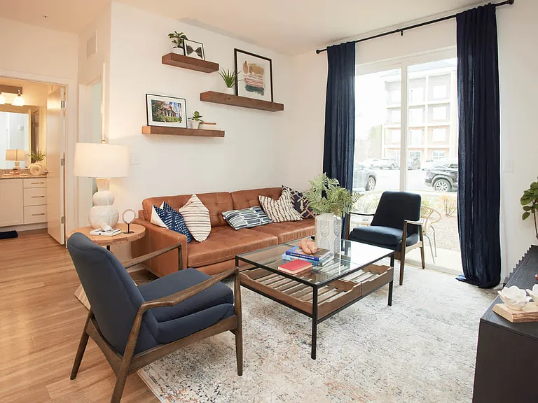 Living Room with Patio and Hard Surface Flooring