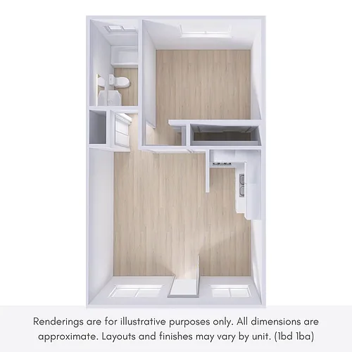 Floor plan 1 bed 1 bath