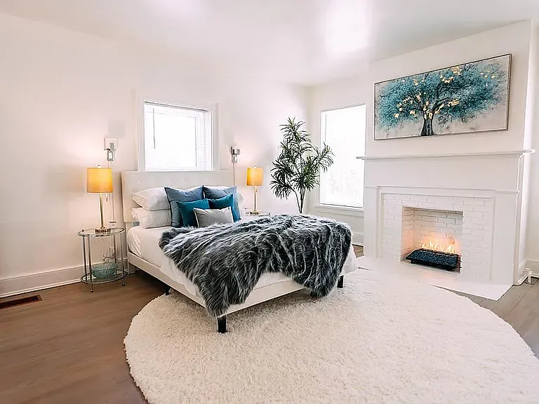 Mounted TV (not shown here) will remain for tenant use.