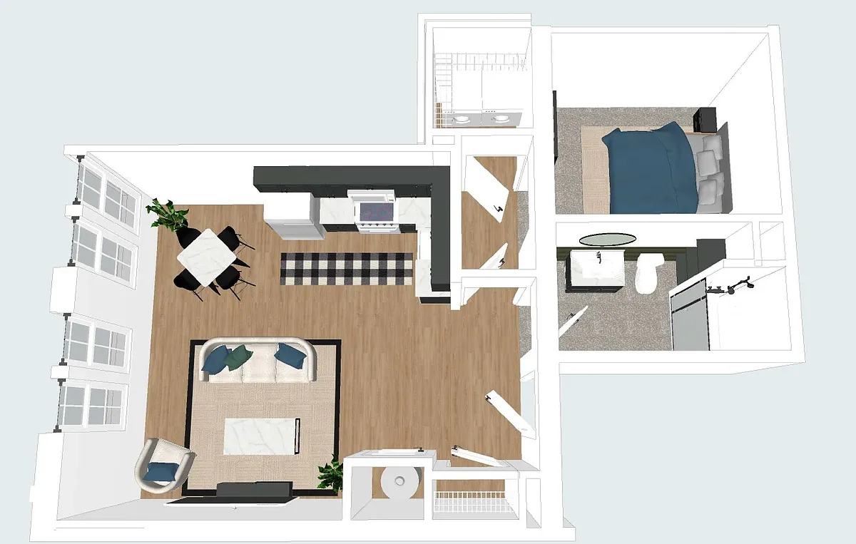 Floor plan Q - One Bedroom