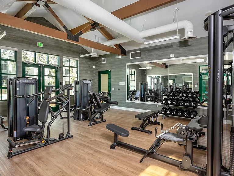 Fitness center with strength equipment
