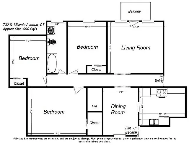 Floor plan 732 S Millvale Ave B6