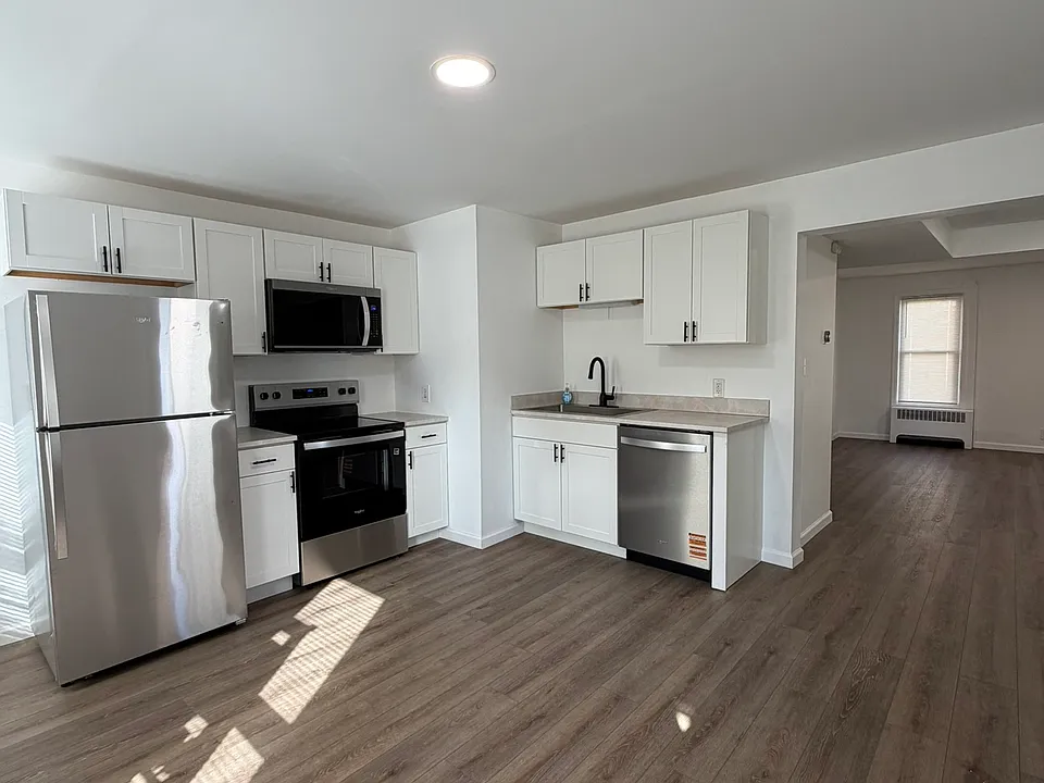 Modern kitchen with stainless steel appliances